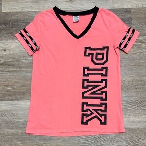 PINK Victoria's Secret Kids Coral V-Neck Tee